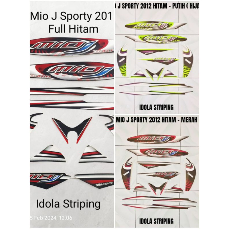 Striping Mio J Sporty 2012 Hitam Merah
