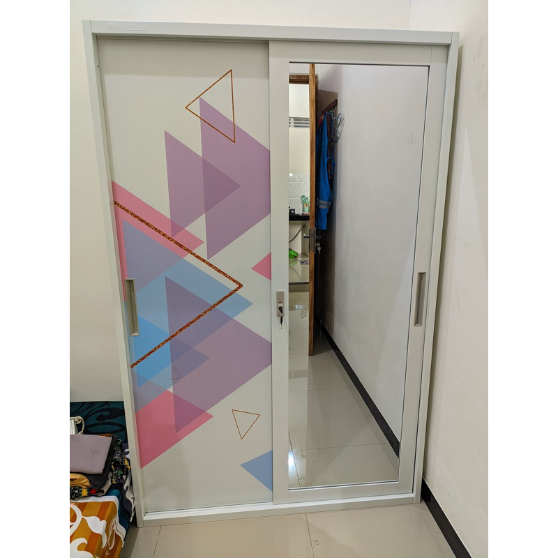 Lemari Baju Sliding Besi LB-A27 - Lemari Baju Sliding - Almari Baju - Lemari Baju Besi Jumbo