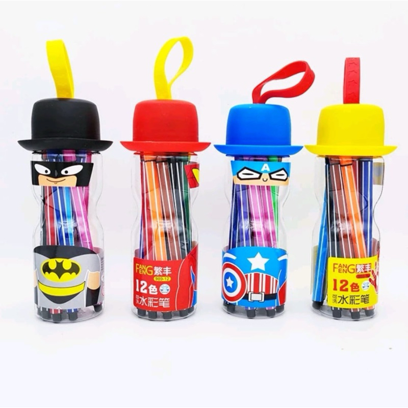 

Spidol Warna Warni Murah Satu Set Isi 24 Pcs I Spidol Warna Warni Cair Super Hero