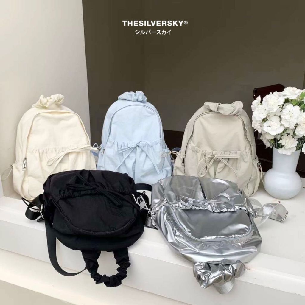 Thesilversky Kumo Scrunchy Backpack | Ransel Aesthetic Bag Tas Wanita Korea