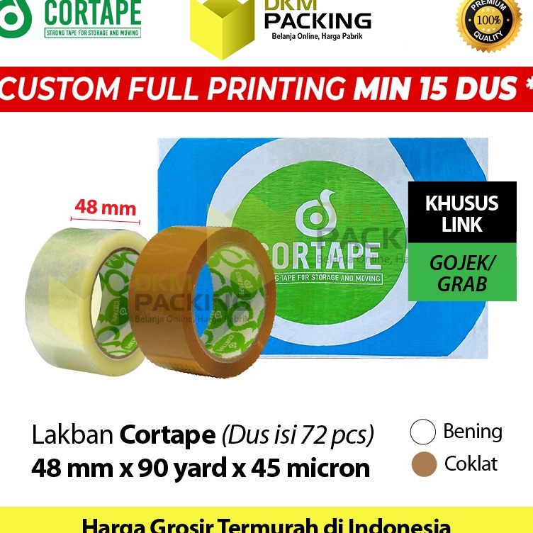 

KODE C8M7 Lakban 48mm x 9yard CORTAPE Plakban Isolasi OPP TAPE TERMURAH OJOL DUS