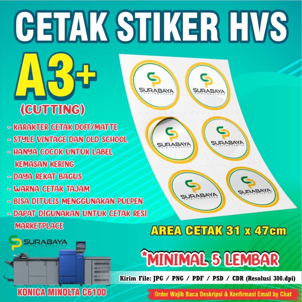 

CETAK STIKER HVS A3+ CUTTING TERMURAHHH BERKUALITAS