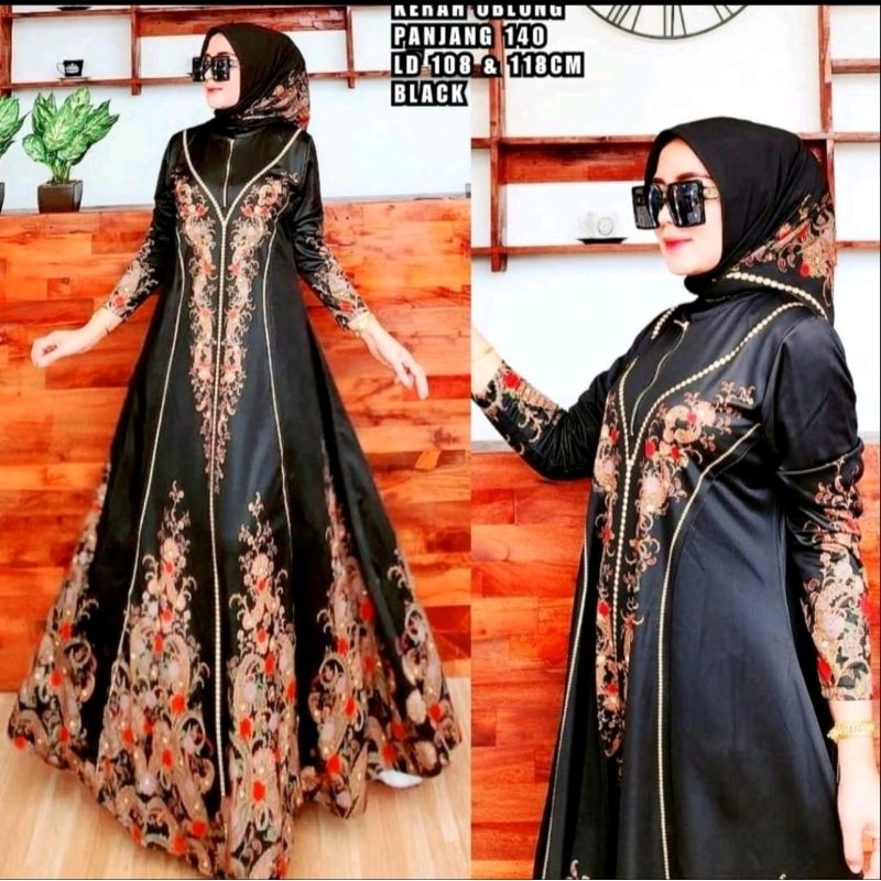 New Maxi Dress Jeans Lipit mix kaos Ori SHR