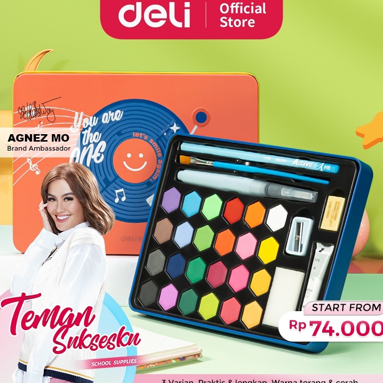 

KODE V7R8 Deli Solid Watercolor Paint Set Cat Air Padat Warna Terang Dengan Kuas Air Otomatis 73936X
