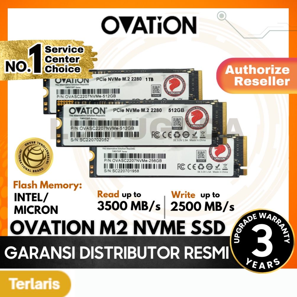 OVATION SSD M2 NVME 256GB  512GB  1TB M2 NVME PCIe 228 Internal SSD  GARANSI RESMI 3 TAHUN d O4A9
