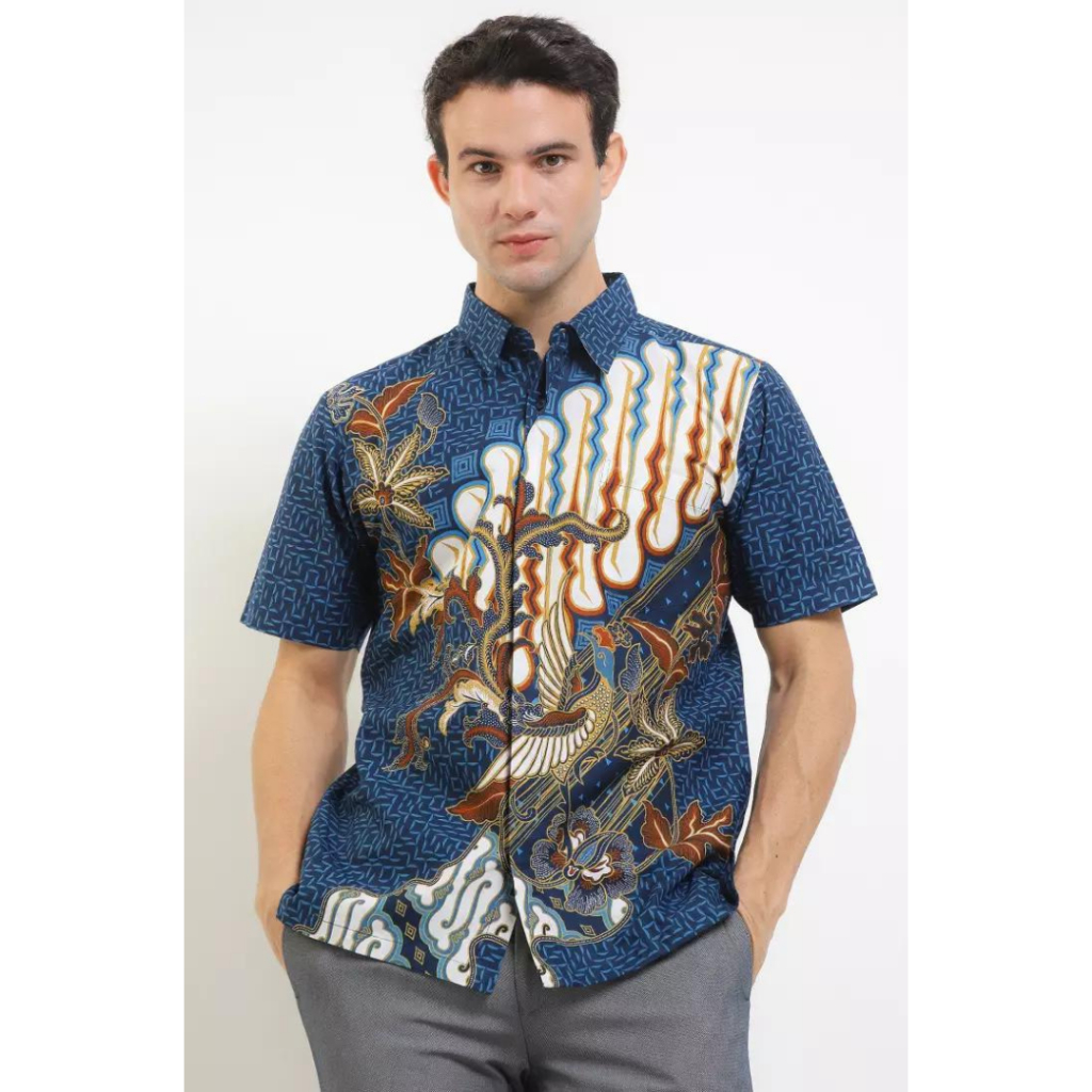 Krisna Batik Kenzo Shirt Kemeja Katun Pria Lengan Pendek