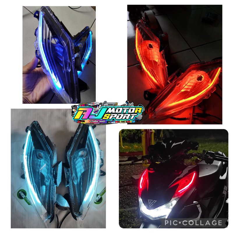 Lampu alis beat deluxe new led 2020-2021 costume alis beat deluxe lampu alis runing