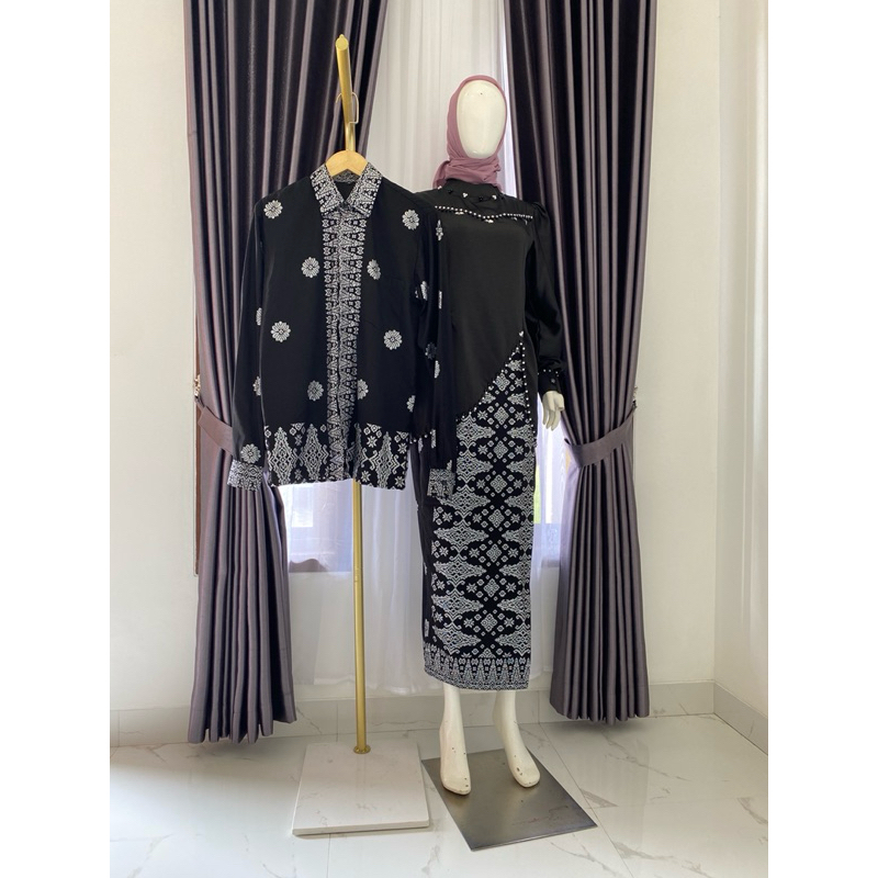(Ada JUMBO) Maryam baju couple kurung melayu warna hitam, maroon, navy, putih, hijau botol by batik_