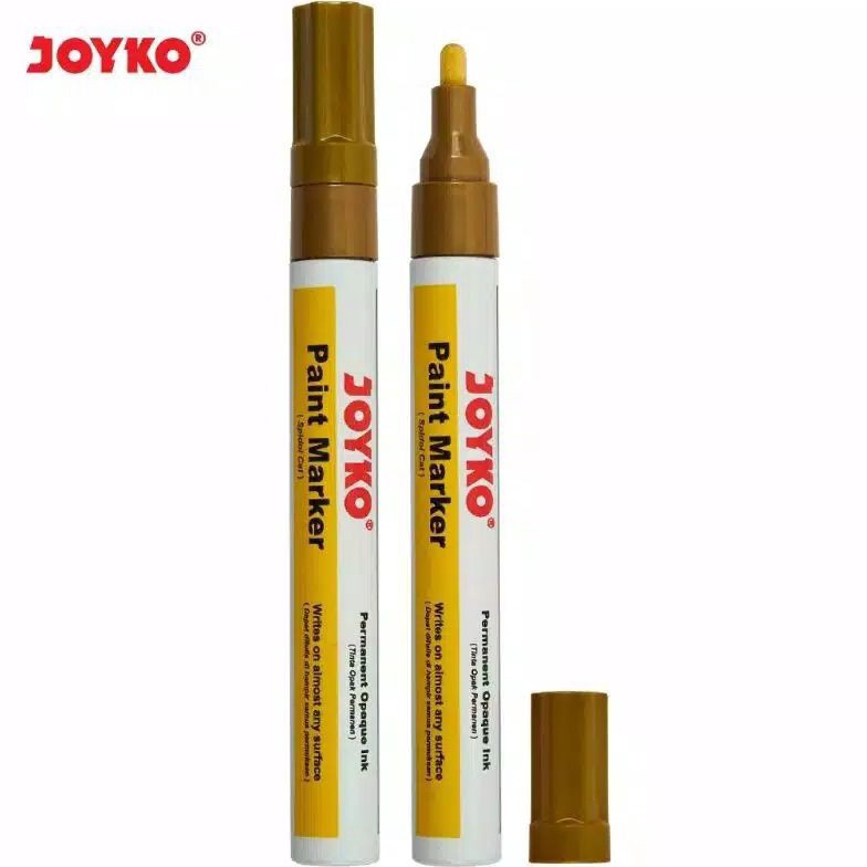 

NEW PROMO Spidol Cat Paint Marker Joyko PTM43 Warna GoldEmas Round Tip Satuan