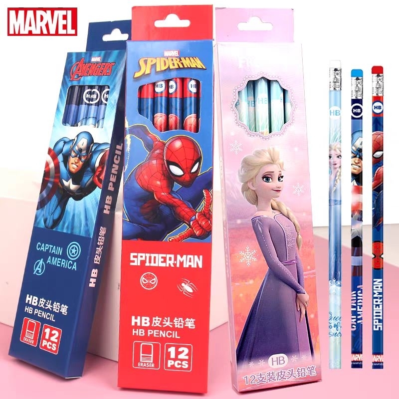 

1 Box Pensil Tulis HB Isi 12 Pcs Kuromi Marvel Frozen Sanrio
