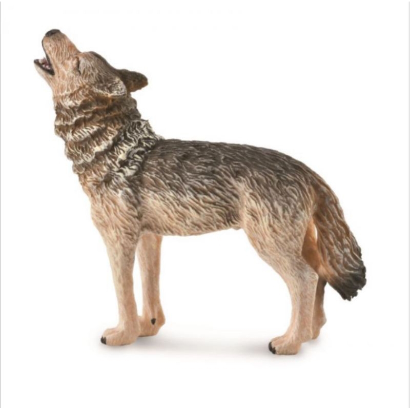 Timber Wolf Howling 88844 Serigala Srigala Mainan Animal Figure Binatang Miniature Edukasi Anak Hewa