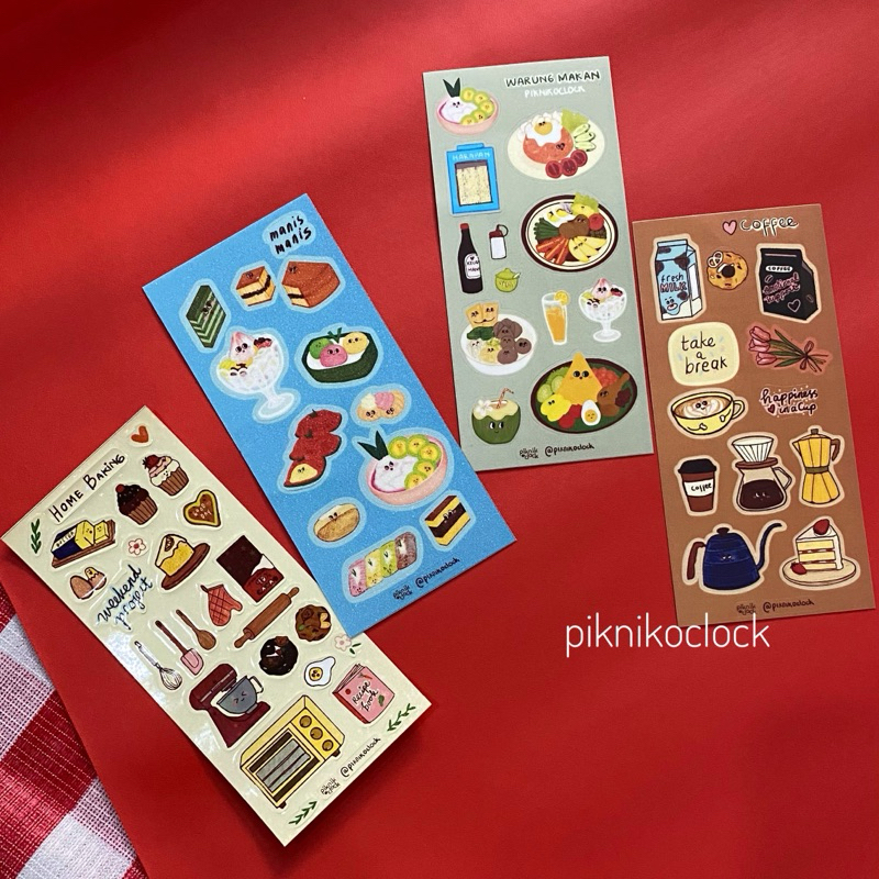 

Sticker sheet Makanan Kopi Dessert Baking | Vinyl Medium