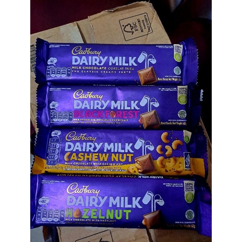 

Ready Silverqueen cashew 58gr Exp 2025/ Silverqueen almond 58gr Cadbury Dairy Milk 62gr Cadbury Cashew 62gr