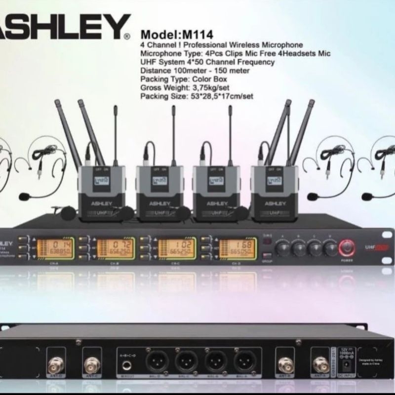 Mic Wireless ASHLEY M114 Clip On / Jepit