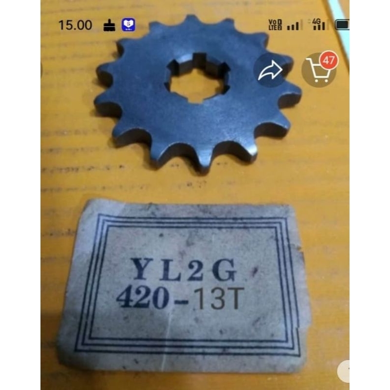 GEAR GIR DEPAN YAMAHA L2G V75 V80 420 13T JAC