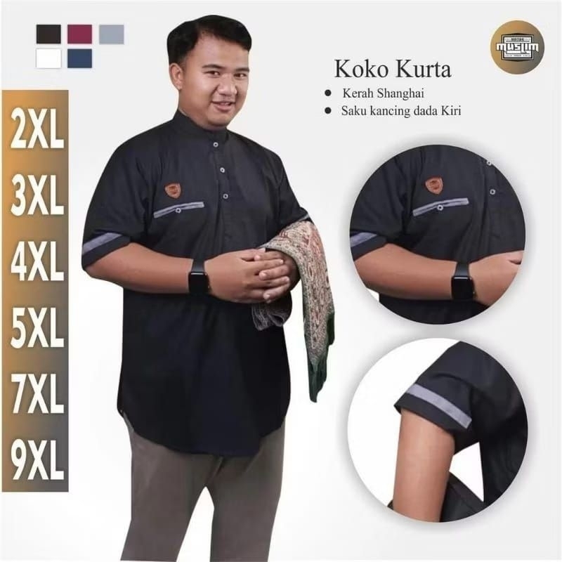 Baju Muslim Koko Jumbo Pria 4xl 5xl Koko Big Size xxxl xxxxl 7xl 8xl