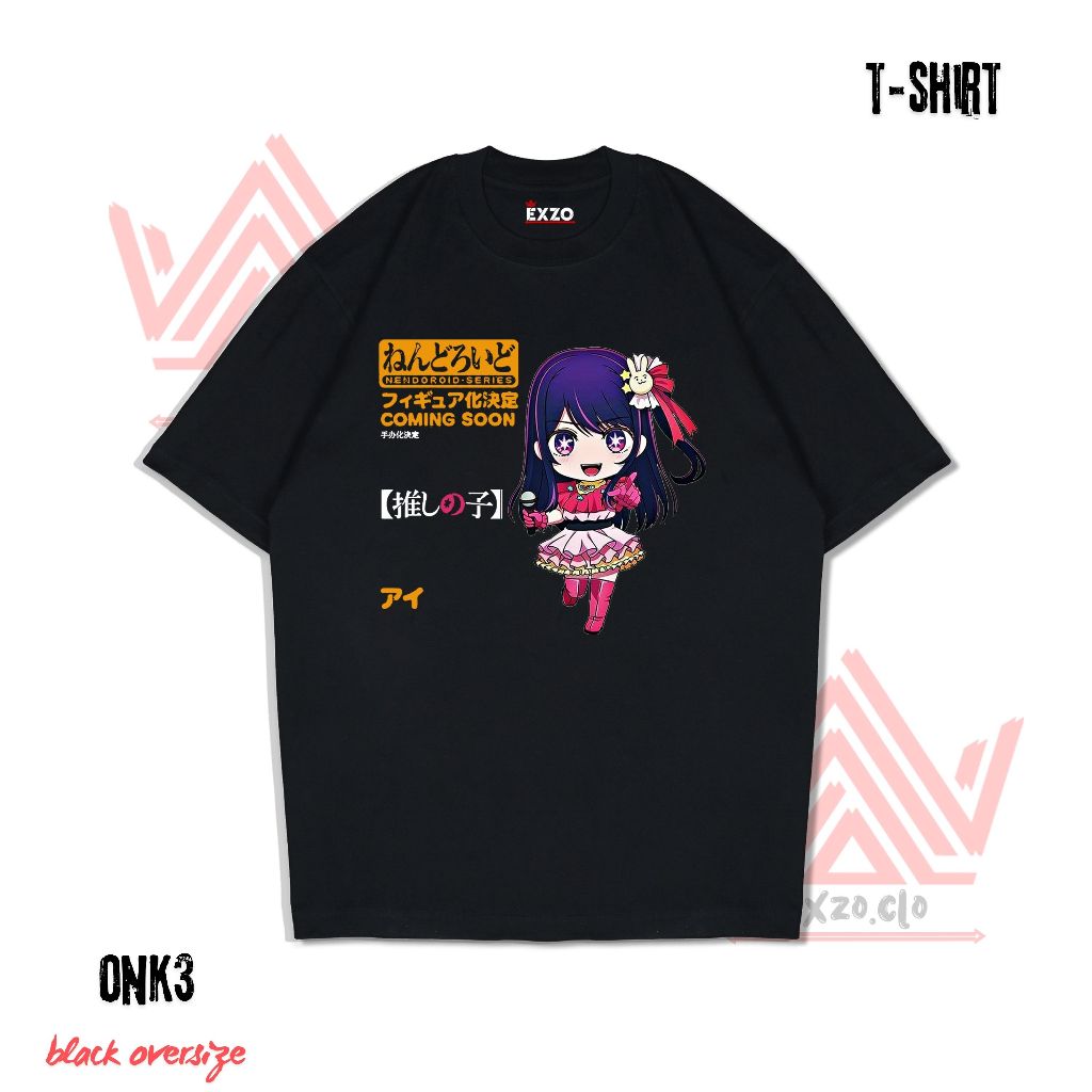 EXZO KAOS YOASOBI BLACK OVERSIZE LENGAN PENDEK COTTON COMBED TSHIRT YOASOBI