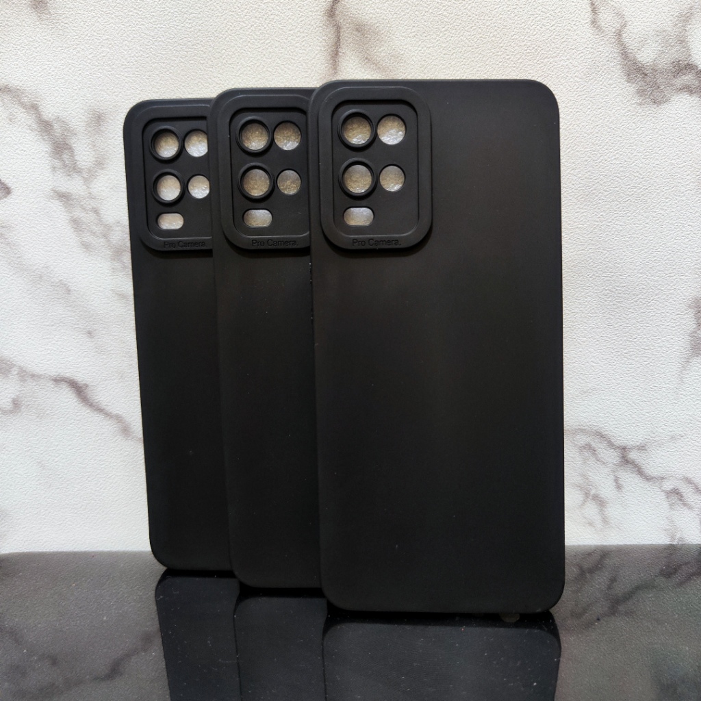 Black matte softcase hitam Oppo A54, Oppo A55 silikon case lentur lembut