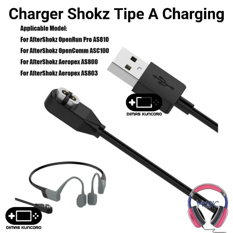 Promo 7.7 Charger Shokz Tipe A Charging aftershokz openrun pro mini aeropex opencomm kabel usb