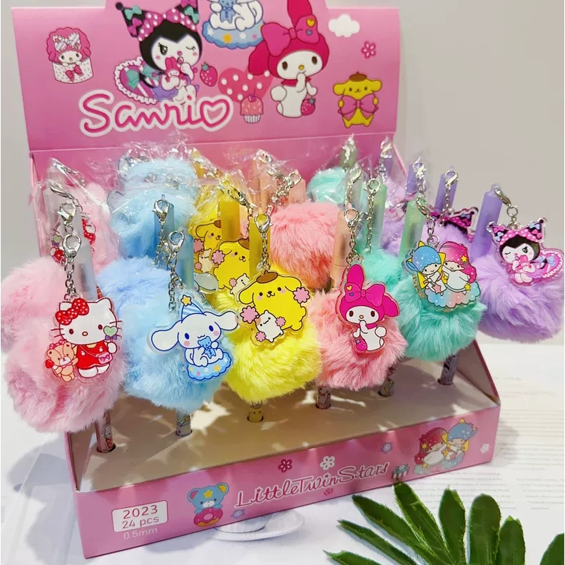 

Pulpen Bulu Pom Pom Sanryo Zanrio/ Pom Pen Moroll, Kulomi, Melody, Pompompurin