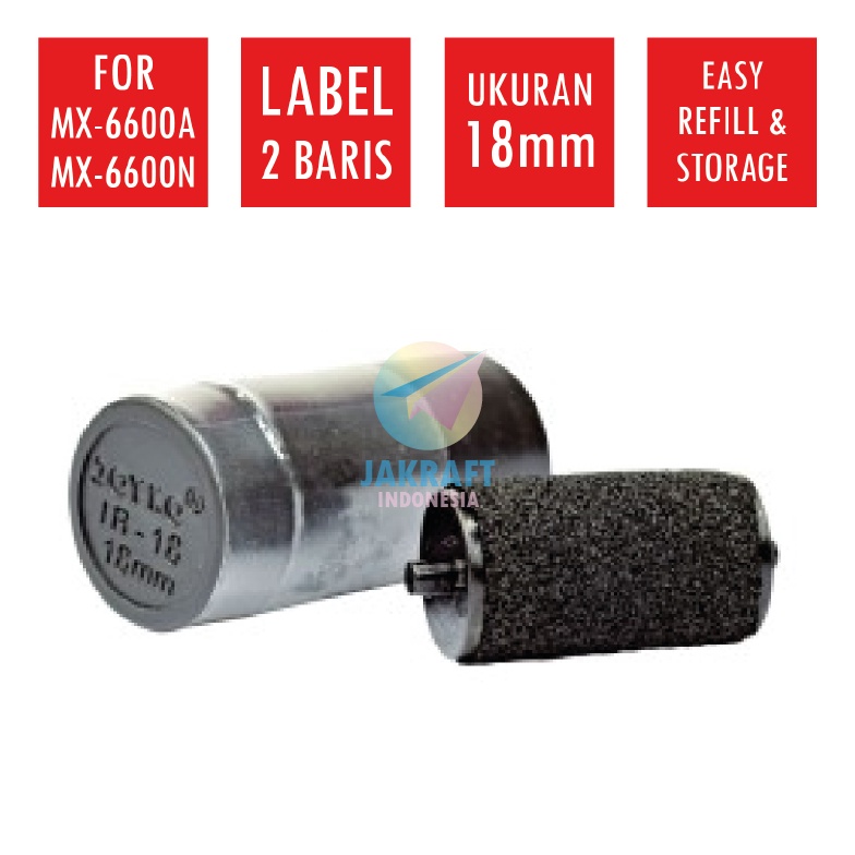 

TOP 1 Pcs Tinta Label Harga 2 Baris JOYKO IR18 Refill Labeller MX66AN