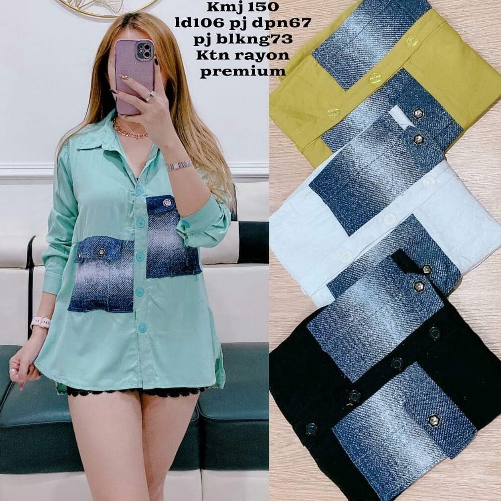 TERMURAH FF Daily Top Blouse KEMEJA WANITA RAYON TWILL