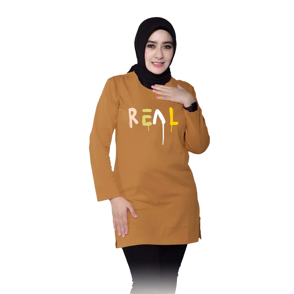 Tunik Kaos - Tunik Muslimah - Tunik Kekinian - Tunik Kaos Muslimah - OrangeBee/0056