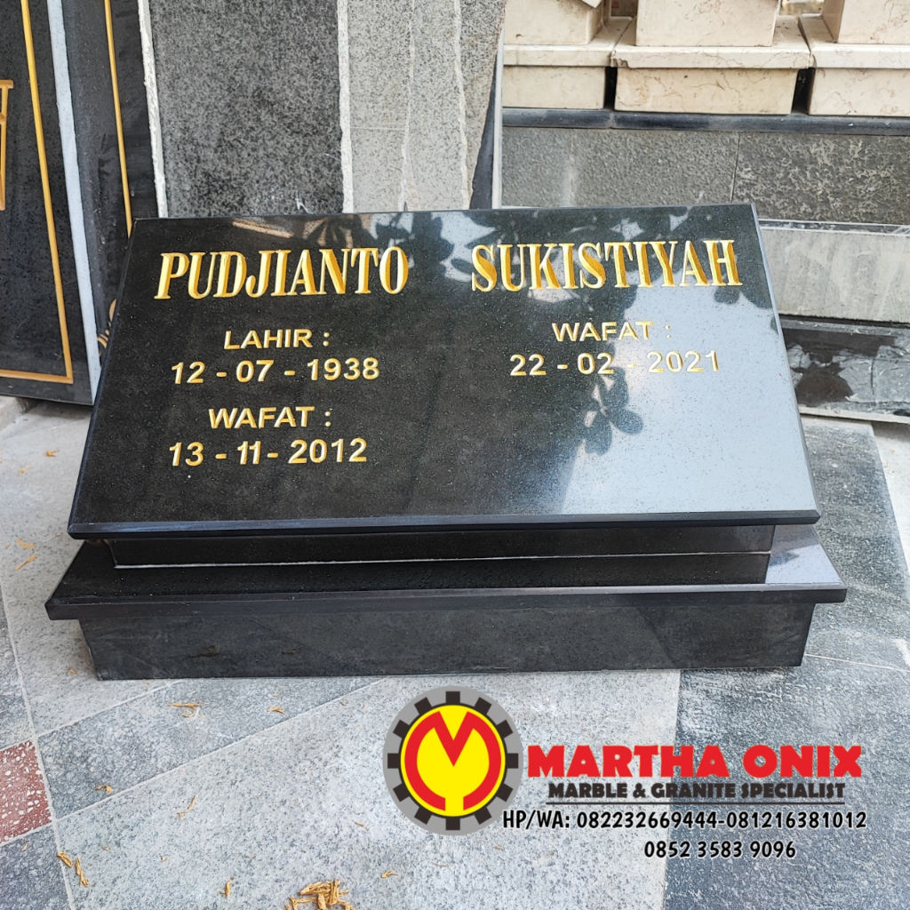 Batu Nisan Anak Marmer Model Kembar Minimalis, Mesan Makam Marmer Kembar Minimalis