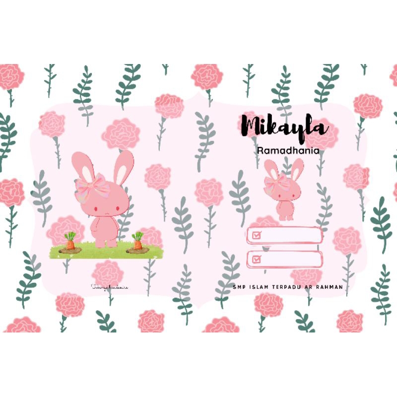 sampul buku custom pink bunny