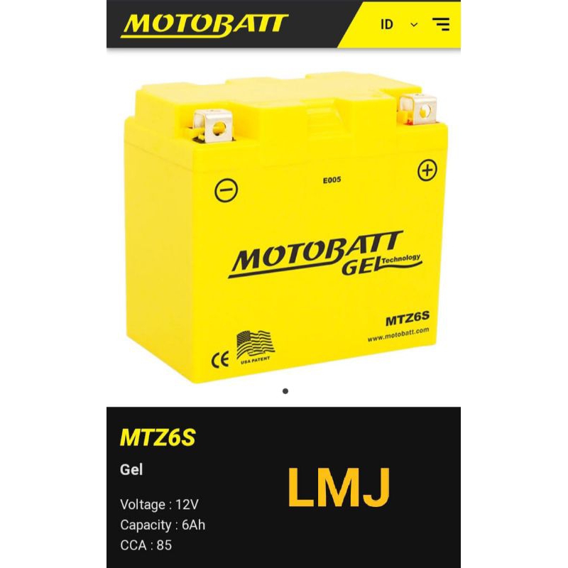Aki Gel Motobatt MTZ6s Yuasa GS MF Federal