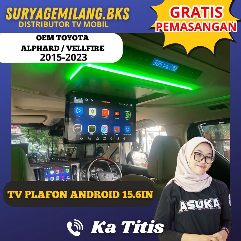 TV PLAFON ANDROID 15.6IN OEM ALPHARD/VELLFIRE