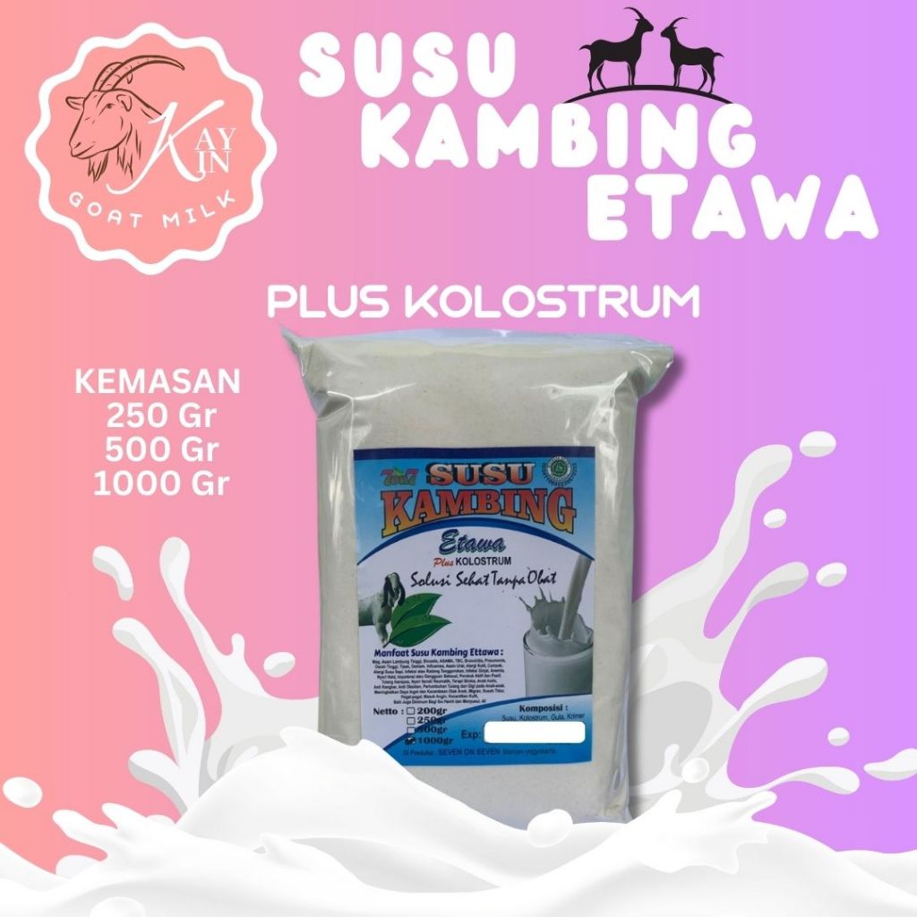 

SUSU KAMBING ETAWA 250gr MURNI PLUS KOLOSTRUM