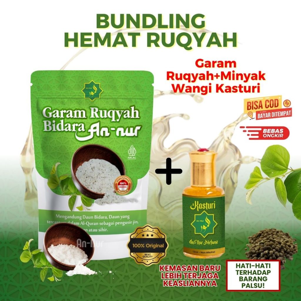 

garam annur & minyak kasturi - paket lengkap pembuka aura wajah negatif - 200gr original