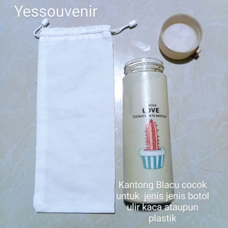 Souvenir Kantong Blacu untuk Botol ulir plastik ataupun Botol ulir kaca