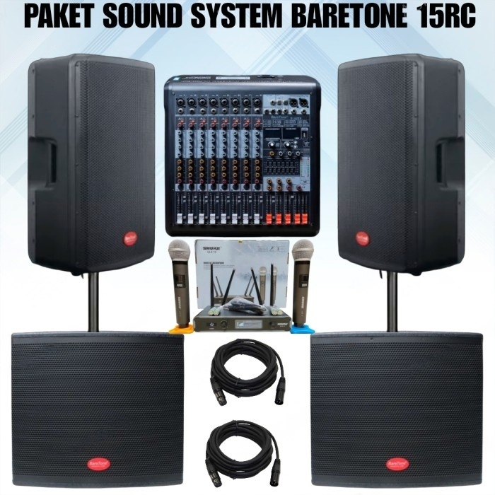 DISTRIBUTOR  sound system BARETONE 15 inch 15RC paket komplit baretone aktif