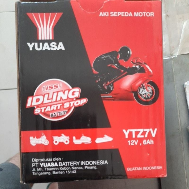 Aki YUASA YTZ7V 12v ,6 Ah  Nmax old ,Vario 125 ,Vario 150
