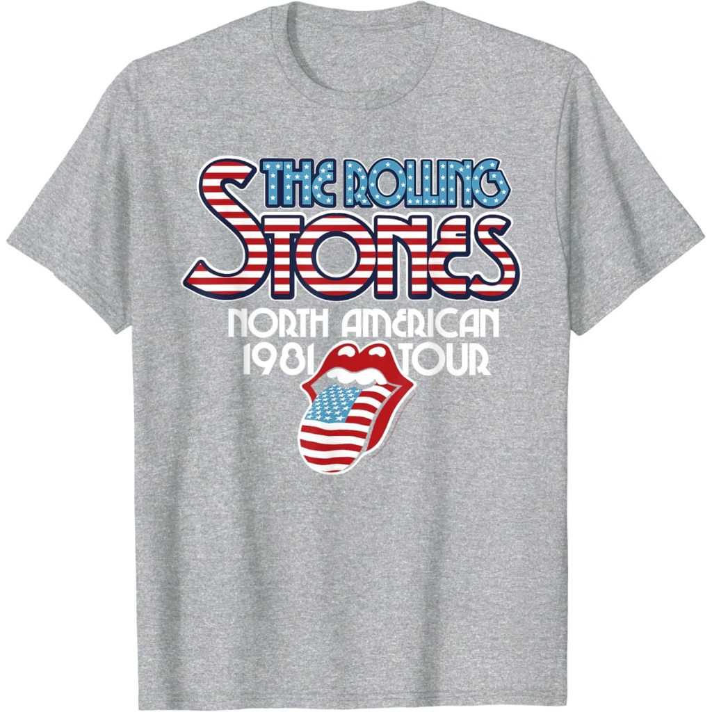 Baju Dewasa Rolling Stones NA Tour 1981 T-Shirt Fashion Pakaian Atasan Kaos Laki Pria Wanita Model T