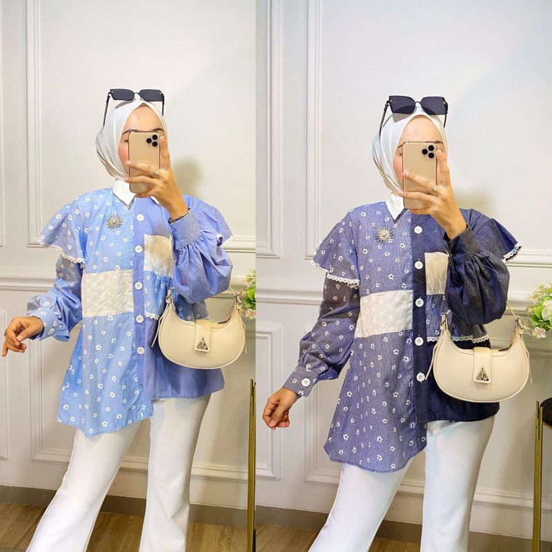 BLOUSE BUNGA/FLOWET BLOUSE ATASAN  WANITA PREMIUM TERBARU