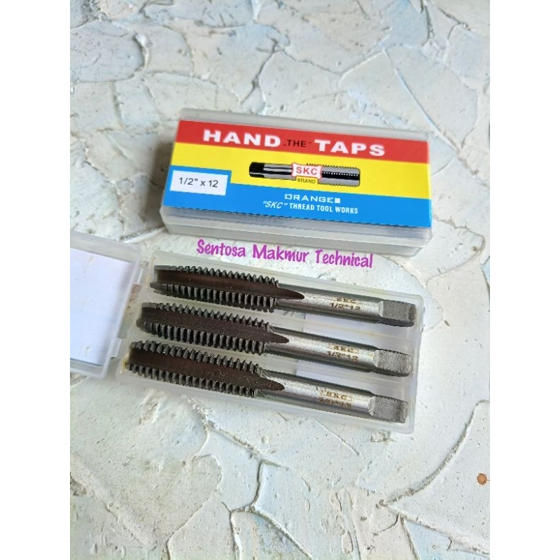 SKC M 1/2 x 12 MM Hand Mata Tap Bor Pembuat Ulir Derat Drat Baut M1/2 x 12MM