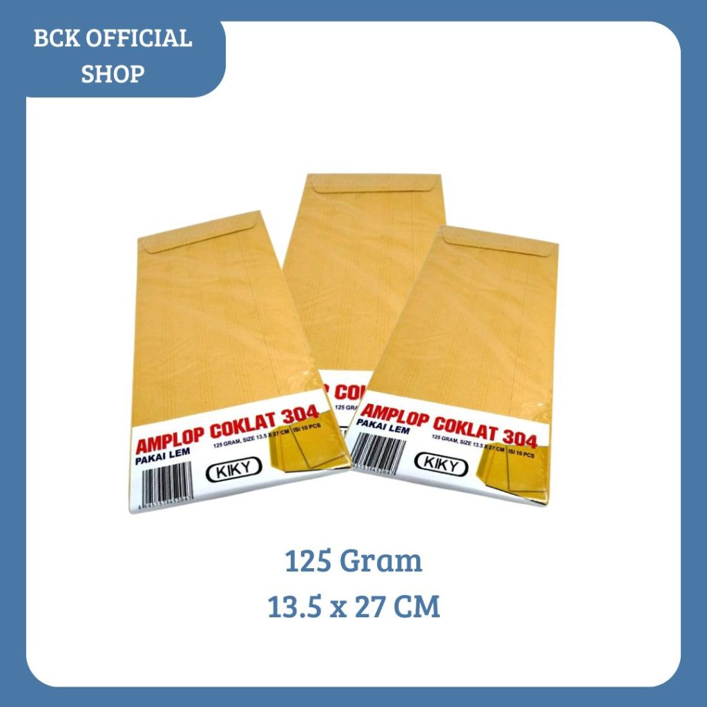 

Amplop Coklat 304 / Amplop Coklat Lem / Amplop Coklat 304 125 gr Kiky (pack)