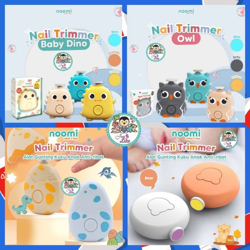 NOOMI Nail Trimmer Electric Manicure Set OWL, BABY DINO, BEAR / Gunting Kuku Elektrik Anak Bayi