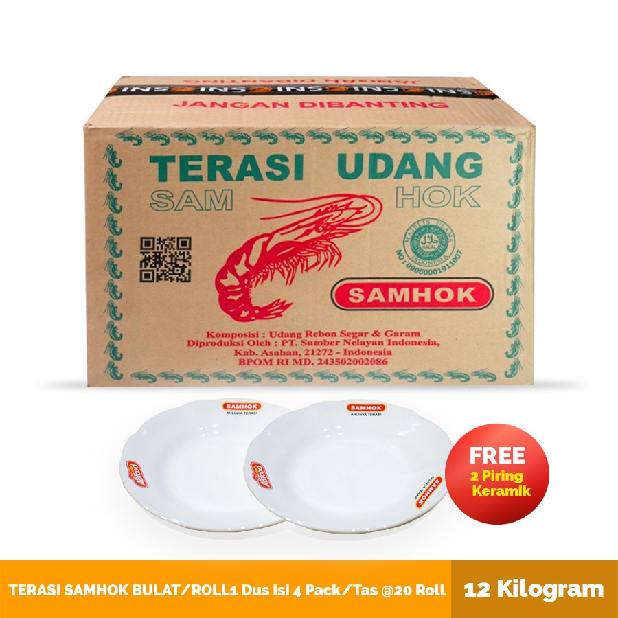 

TERASI UDANG ASLI SAMHOK BESAR/BULAT/ROLL (1 DUS) - FREE MANGKOK 4 PCS