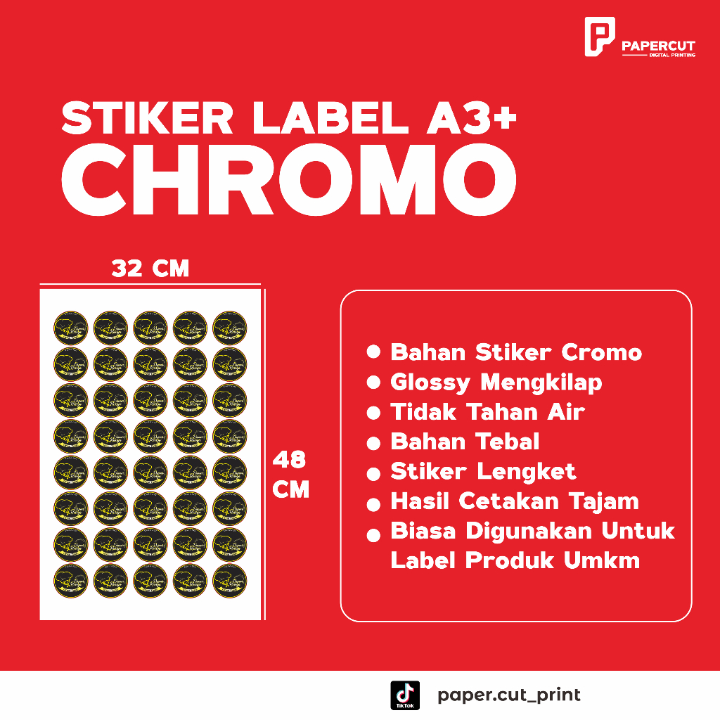 

Stiker Label Kantor Chromo A3+