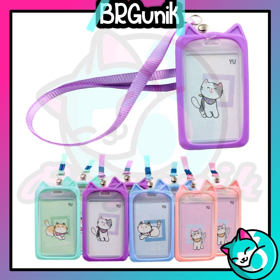 

Barang baru BRGUNIK Name Tag Lanyard Gantungan Kartu Motif Kucing Akses MRT Busway EMoney Flazz BRIzi Bentuk Karakter Warna Pastel Lanyart Card Holder Id Card S91