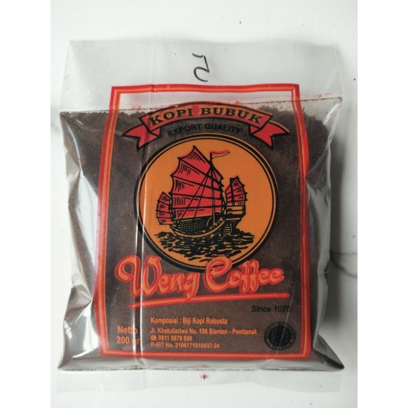 

kopi bubuk, kopi bubuk khas Pontianak, weng coffe, kopi tanpa gula, kopi, kopi robusta grade c