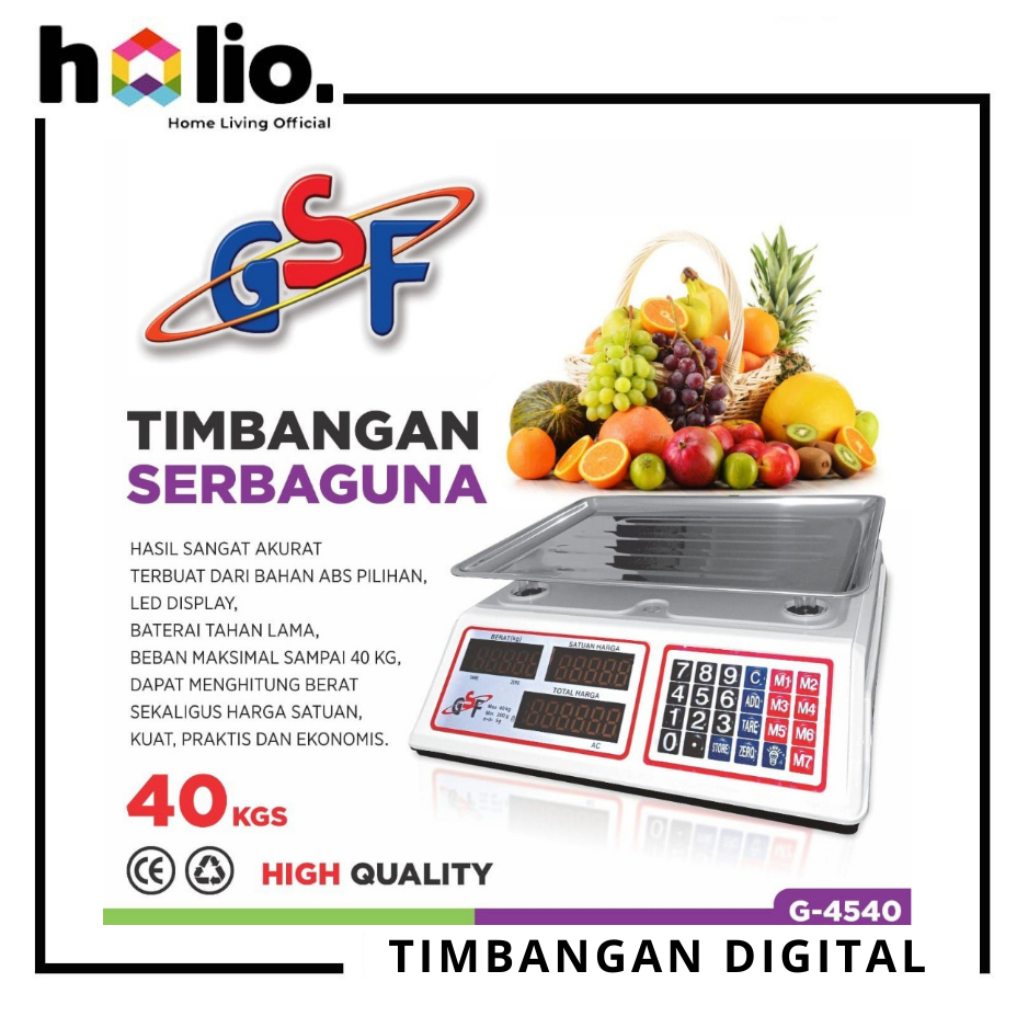 Holio Timbangan Barang Laundry Sembako Serbaguna - Digital Price Computing Scale 30 KG GSF 4530 / 40