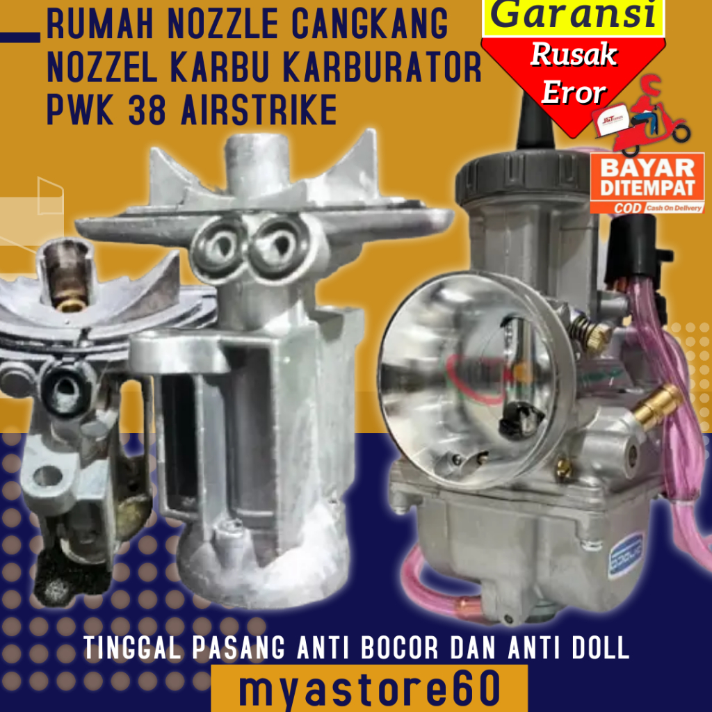 Rumah Nozzle Nozzle House Carbu Karbu Karburator PWK 38 PWK38 Cangkang Rumah Nozel Arstrike