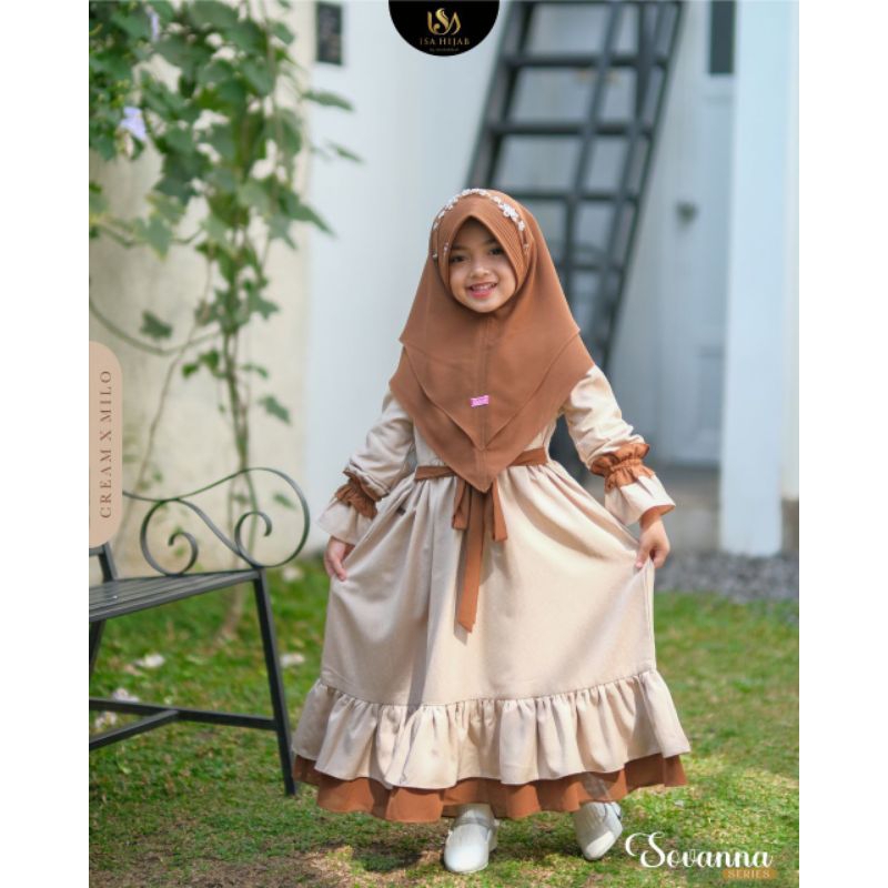 sovanna dress kids size S warna cream milo