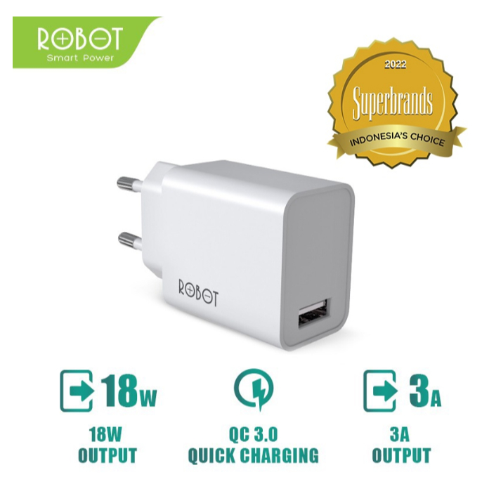 ROBOT Single Port Quick Charger RT-F1 QC 3.0 Original