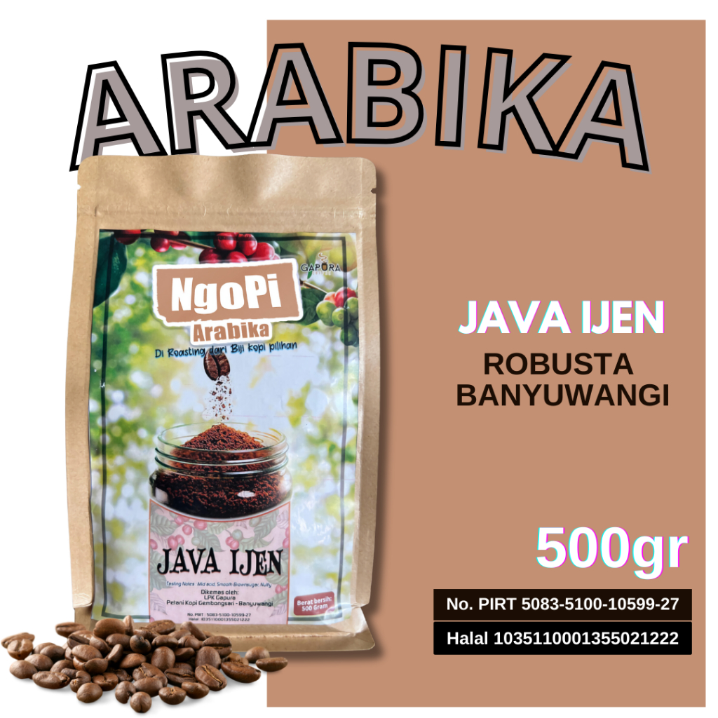 

500 Gr Kopi Arabika Gombengsari Banyuwangi Java Ijen By Gapura Coffee